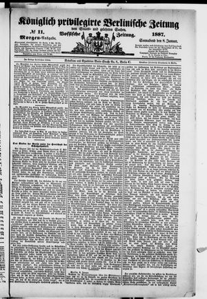 Königlich privilegirte Berlinische Zeitung von Staats- und gelehrten Sachen vom 08.01.1887
