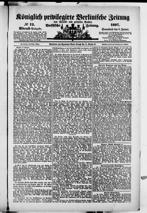 Königlich privilegirte Berlinische Zeitung von Staats- und gelehrten Sachen vom 08.01.1887