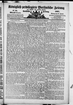 Königlich privilegirte Berlinische Zeitung von Staats- und gelehrten Sachen vom 10.01.1887