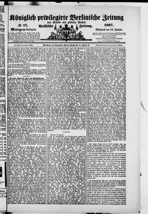 Königlich privilegirte Berlinische Zeitung von Staats- und gelehrten Sachen vom 12.01.1887