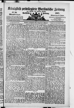Königlich privilegirte Berlinische Zeitung von Staats- und gelehrten Sachen vom 12.01.1887