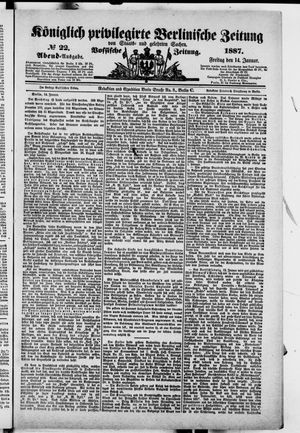Königlich privilegirte Berlinische Zeitung von Staats- und gelehrten Sachen vom 14.01.1887