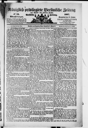 Königlich privilegirte Berlinische Zeitung von Staats- und gelehrten Sachen on Jan 15, 1887