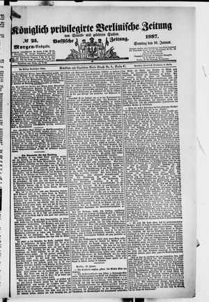 Königlich privilegirte Berlinische Zeitung von Staats- und gelehrten Sachen on Jan 16, 1887