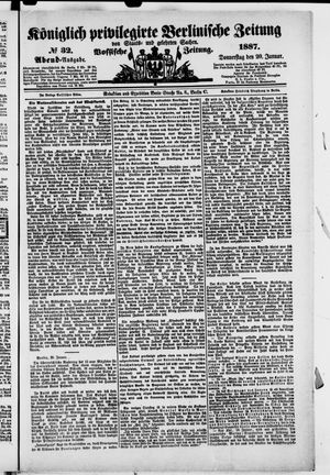 Königlich privilegirte Berlinische Zeitung von Staats- und gelehrten Sachen vom 20.01.1887
