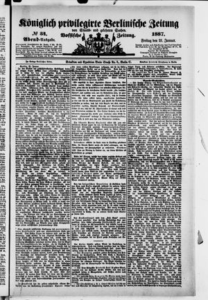 Königlich privilegirte Berlinische Zeitung von Staats- und gelehrten Sachen vom 21.01.1887