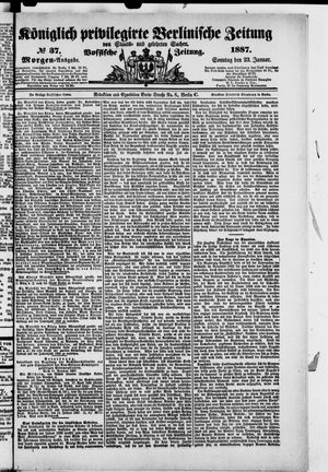 Königlich privilegirte Berlinische Zeitung von Staats- und gelehrten Sachen vom 23.01.1887