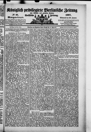 Königlich privilegirte Berlinische Zeitung von Staats- und gelehrten Sachen vom 26.01.1887