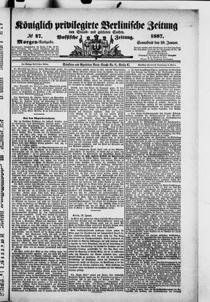 Königlich privilegirte Berlinische Zeitung von Staats- und gelehrten Sachen vom 29.01.1887