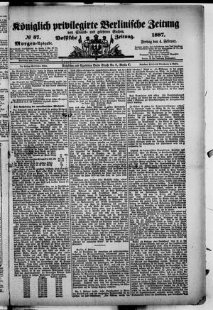 Königlich privilegirte Berlinische Zeitung von Staats- und gelehrten Sachen vom 04.02.1887