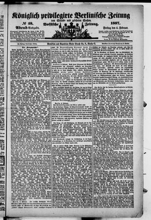 Königlich privilegirte Berlinische Zeitung von Staats- und gelehrten Sachen vom 04.02.1887