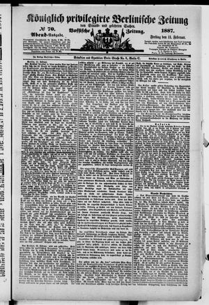 Königlich privilegirte Berlinische Zeitung von Staats- und gelehrten Sachen vom 11.02.1887