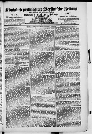 Königlich privilegirte Berlinische Zeitung von Staats- und gelehrten Sachen vom 13.02.1887