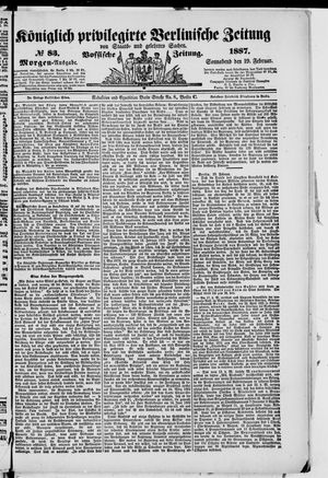 Königlich privilegirte Berlinische Zeitung von Staats- und gelehrten Sachen vom 19.02.1887