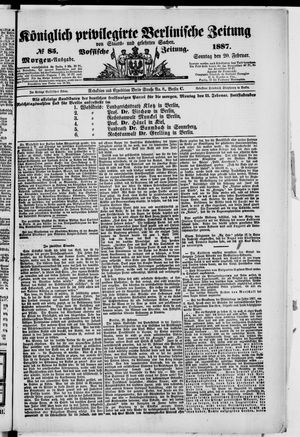 Königlich privilegirte Berlinische Zeitung von Staats- und gelehrten Sachen on Feb 20, 1887