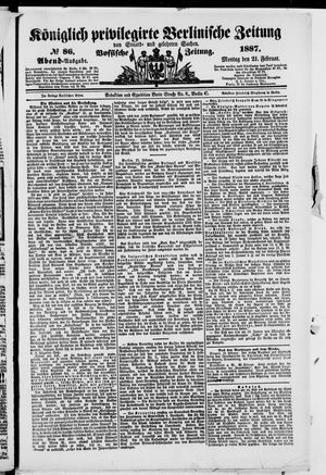 Königlich privilegirte Berlinische Zeitung von Staats- und gelehrten Sachen vom 21.02.1887
