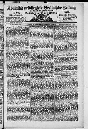 Königlich privilegirte Berlinische Zeitung von Staats- und gelehrten Sachen vom 23.02.1887