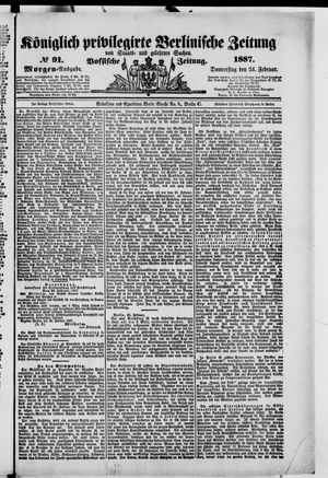 Königlich privilegirte Berlinische Zeitung von Staats- und gelehrten Sachen vom 24.02.1887