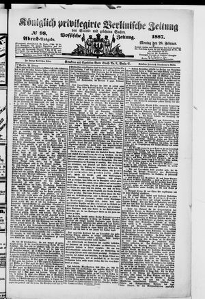 Königlich privilegirte Berlinische Zeitung von Staats- und gelehrten Sachen on Feb 28, 1887