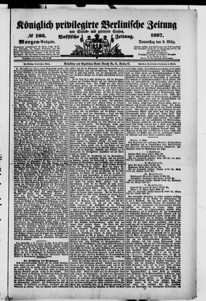 Königlich privilegirte Berlinische Zeitung von Staats- und gelehrten Sachen vom 03.03.1887