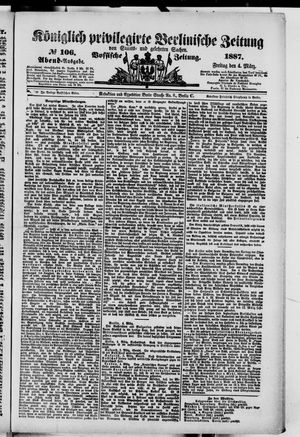 Königlich privilegirte Berlinische Zeitung von Staats- und gelehrten Sachen vom 04.03.1887