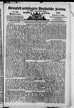 Königlich privilegirte Berlinische Zeitung von Staats- und gelehrten Sachen vom 09.03.1887