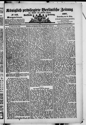 Königlich privilegirte Berlinische Zeitung von Staats- und gelehrten Sachen vom 10.03.1887