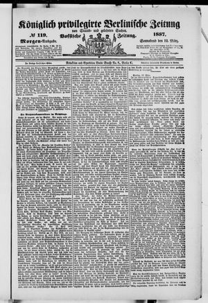 Königlich privilegirte Berlinische Zeitung von Staats- und gelehrten Sachen on Mar 12, 1887