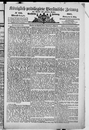 Königlich privilegirte Berlinische Zeitung von Staats- und gelehrten Sachen vom 14.03.1887