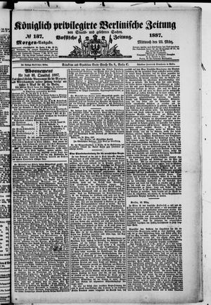 Königlich privilegirte Berlinische Zeitung von Staats- und gelehrten Sachen on Mar 23, 1887