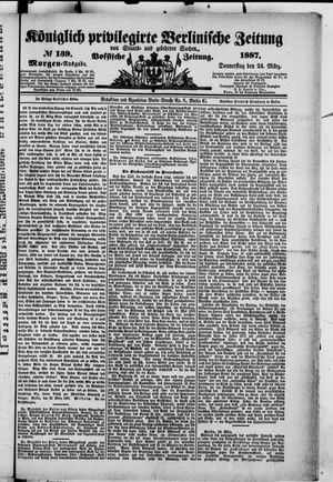 Königlich privilegirte Berlinische Zeitung von Staats- und gelehrten Sachen on Mar 24, 1887