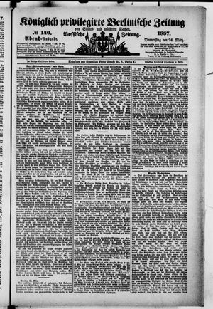 Königlich privilegirte Berlinische Zeitung von Staats- und gelehrten Sachen on Mar 24, 1887