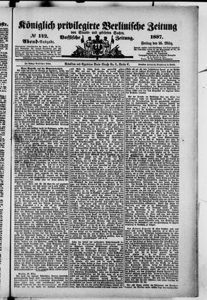 Königlich privilegirte Berlinische Zeitung von Staats- und gelehrten Sachen vom 25.03.1887