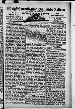 Königlich privilegirte Berlinische Zeitung von Staats- und gelehrten Sachen on Mar 26, 1887