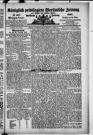 Königlich privilegirte Berlinische Zeitung von Staats- und gelehrten Sachen on Mar 29, 1887