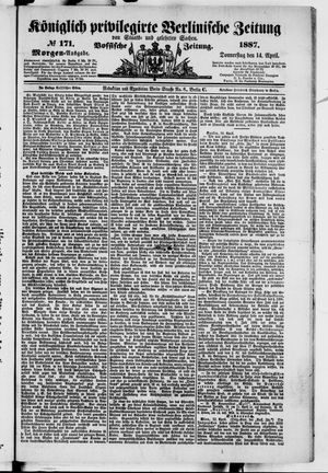 Königlich privilegirte Berlinische Zeitung von Staats- und gelehrten Sachen vom 14.04.1887