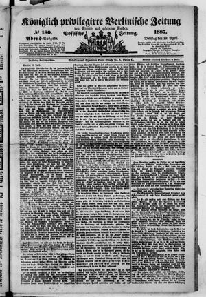 Königlich privilegirte Berlinische Zeitung von Staats- und gelehrten Sachen vom 19.04.1887