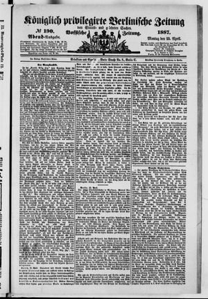 Königlich privilegirte Berlinische Zeitung von Staats- und gelehrten Sachen vom 25.04.1887