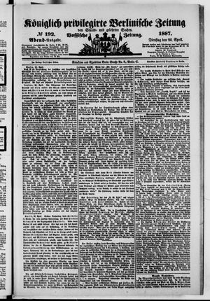 Königlich privilegirte Berlinische Zeitung von Staats- und gelehrten Sachen on Apr 26, 1887