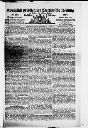 Königlich privilegirte Berlinische Zeitung von Staats- und gelehrten Sachen vom 01.05.1887