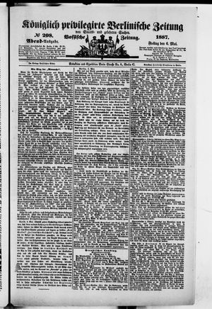 Königlich privilegirte Berlinische Zeitung von Staats- und gelehrten Sachen vom 06.05.1887