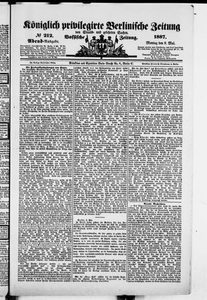 Königlich privilegirte Berlinische Zeitung von Staats- und gelehrten Sachen on May 9, 1887