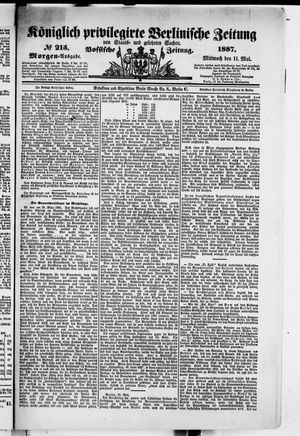 Königlich privilegirte Berlinische Zeitung von Staats- und gelehrten Sachen on May 11, 1887