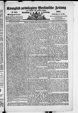 Königlich privilegirte Berlinische Zeitung von Staats- und gelehrten Sachen on May 12, 1887