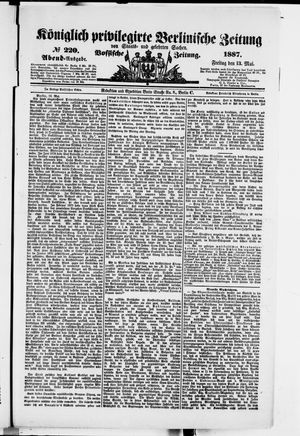 Königlich privilegirte Berlinische Zeitung von Staats- und gelehrten Sachen on May 13, 1887
