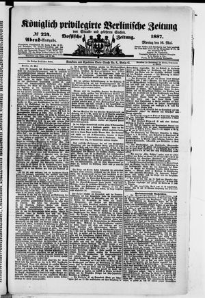 Königlich privilegirte Berlinische Zeitung von Staats- und gelehrten Sachen vom 16.05.1887