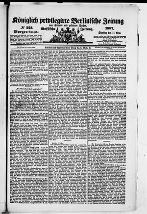 Königlich privilegirte Berlinische Zeitung von Staats- und gelehrten Sachen on May 17, 1887