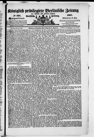 Königlich privilegirte Berlinische Zeitung von Staats- und gelehrten Sachen vom 18.05.1887