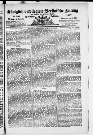 Königlich privilegirte Berlinische Zeitung von Staats- und gelehrten Sachen on May 26, 1887
