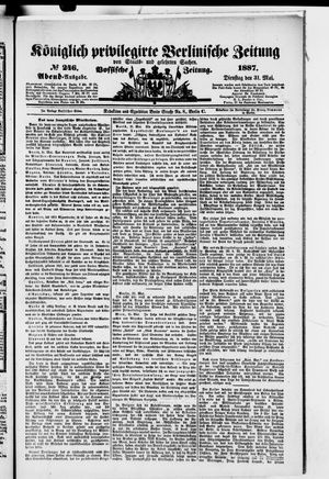 Königlich privilegirte Berlinische Zeitung von Staats- und gelehrten Sachen on May 31, 1887